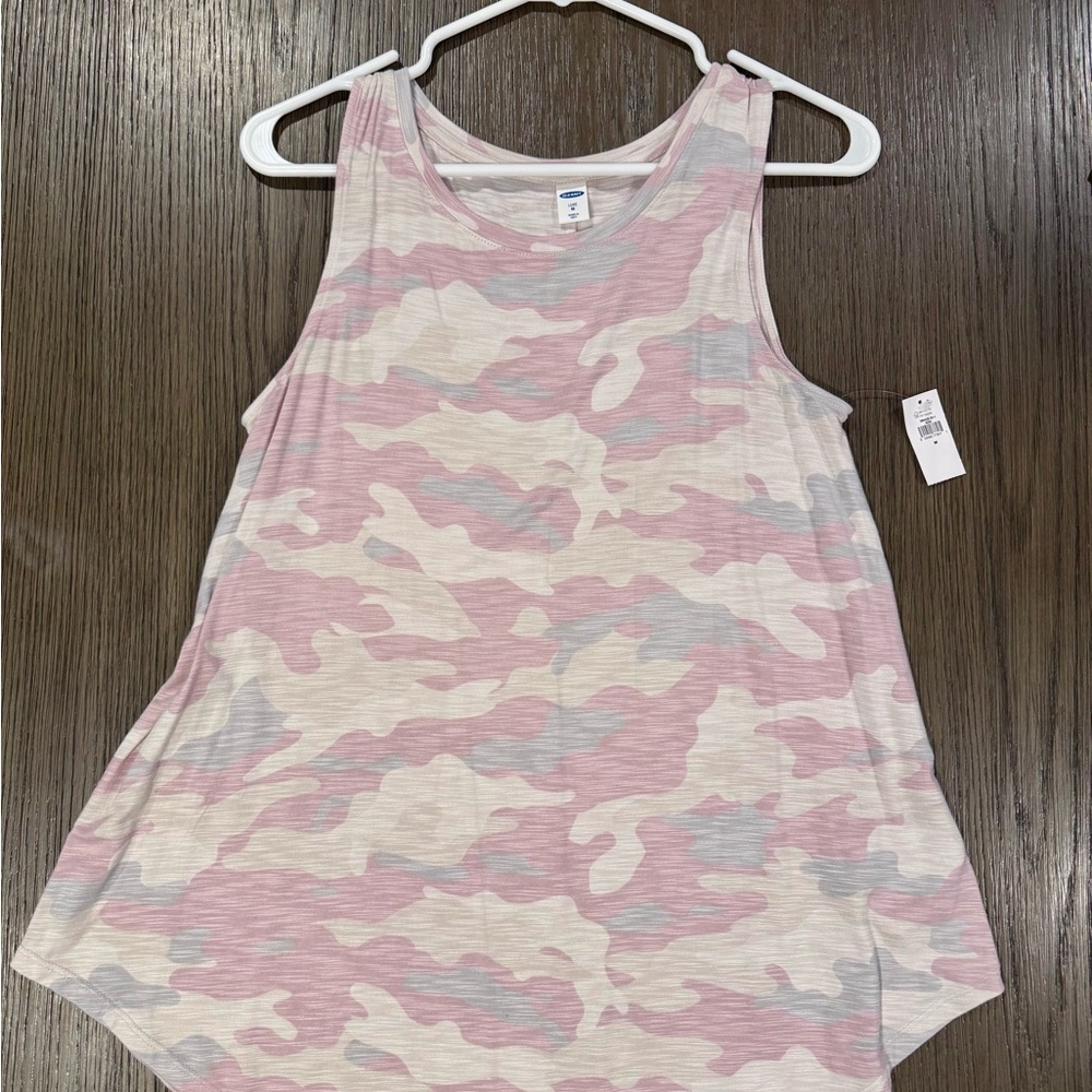 Old Navy Pink and Gray Camo Tank Top